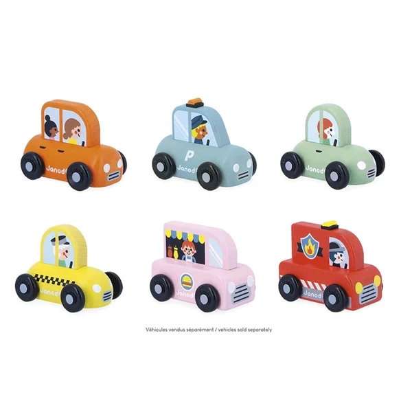 Voiture de taxi en bois Ville Cross Roads - Janod