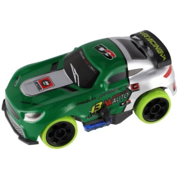 Voiture RC de course 2,4 GHz en plastique 12 cm à piles avec lumière verte