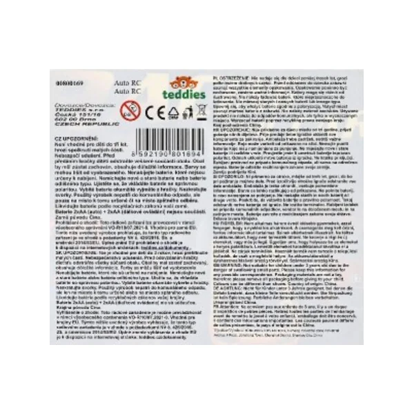 Voiture RC de course 2,4 GHz en plastique 12 cm à piles avec lumière verte