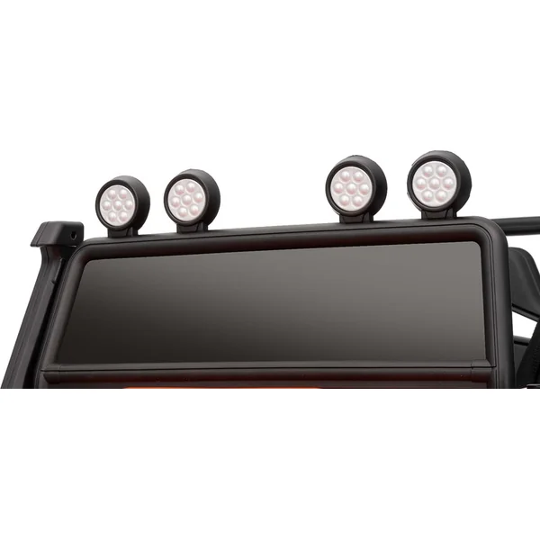 Voiture électrique Land Rover Defender 110 SVX 12V, blanche, 4X4 propulsion, lumières LED