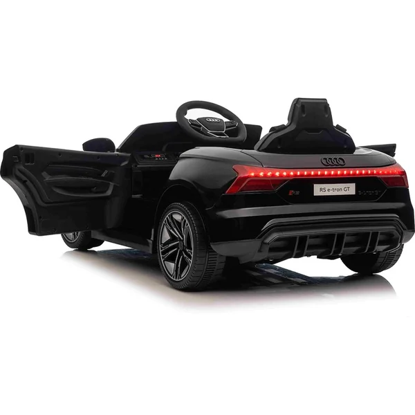 Voiture électrique pour enfants Audi RS E-tron GT 12V, noire, siège large pour une personne, 2,4 GHz