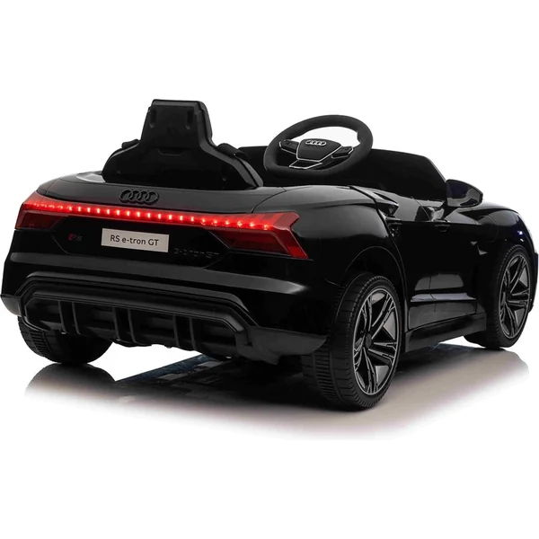Voiture électrique pour enfants Audi RS E-tron GT 12V, noire, siège large pour une personne, 2,4 GHz