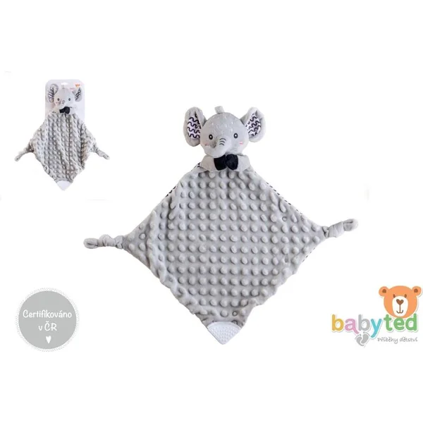 Éléphant babyted endormisseur, anneau de dentition, hochet en peluche 25x25cm