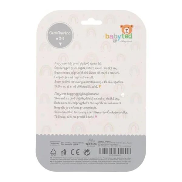 Éléphant babyted endormisseur, anneau de dentition, hochet en peluche 25x25cm