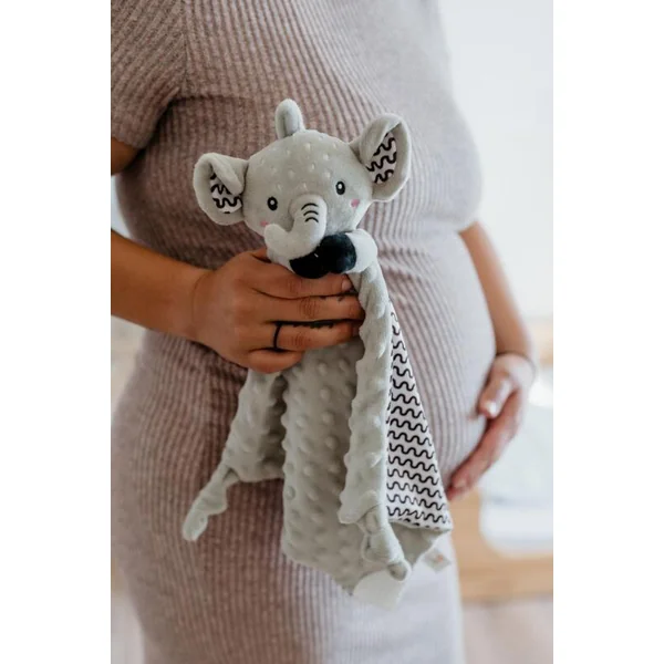 Éléphant babyted endormisseur, anneau de dentition, hochet en peluche 25x25cm