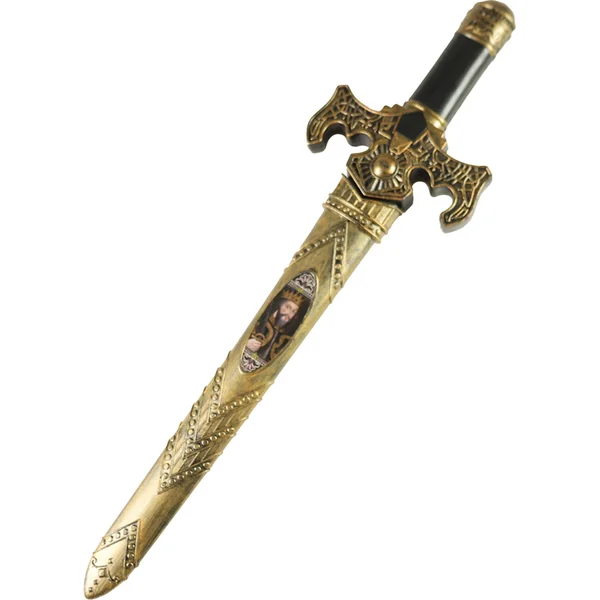 Épée de chevalier dorée avec fourreau et sons